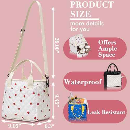 Cute Banana Lunch Box for Women Lunch Bags for Work Small Insulated LunchBag for Picnic Travel Shopping