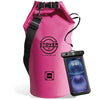 5/10/25/30/40L Waterproof Dry Bag, Medium Lightweight Roll Top Dry Bag Backpack w/Waterproof Phone Case, Kayaking, Travel, Hiking, Fishing, Tubing, Camping, the Beach, Men/Women (Pink)
