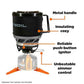 MiniMo Camping and Backpacking Stove Cooking System with Adjustable Heat Control