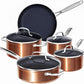9pc Cookware Set Healthy Duralon Blue Ceramic Nonstick Coated