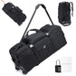 Tactical Travel Duffle Bag with Wheels and Handle 3 in 1 Large 85L XL Rolling Travelling Backpack Waterproof Oxford Carry On Hand Luggage Deployment Bags with Combination Padlock