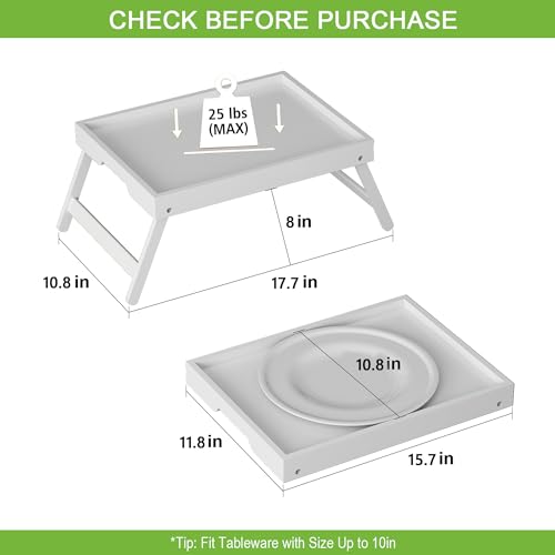 Bamboo Bed Tray Tables with Folding Legs (4 Count)