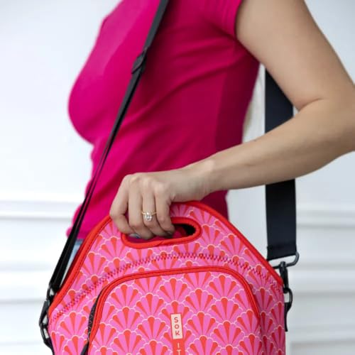 LunchTote Zippered Bag Insulated Neoprene Caddy (Pink Gatsby / X-Large 6.5 Quart Lunch Tote)