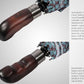 Folding Umbrella Real Wood Handle Cypress Leaves Plum