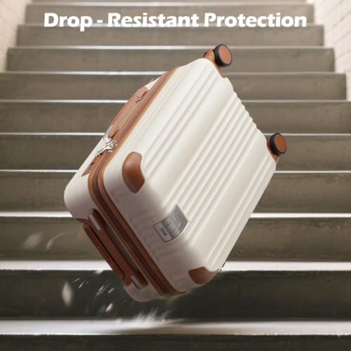 Luggage Set 6 Piece Luggage with PC+ABS Hardshell TSA Lock Spinner Wheels Carry on Lightweight Suitcase Cup Holder (6 Count)