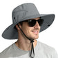 Sun Hats for Men Women Wide Brim UPF 50+ UV Hat Grey
