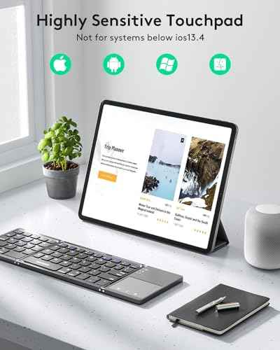 Foldable Bluetooth Keyboard with Touchpad