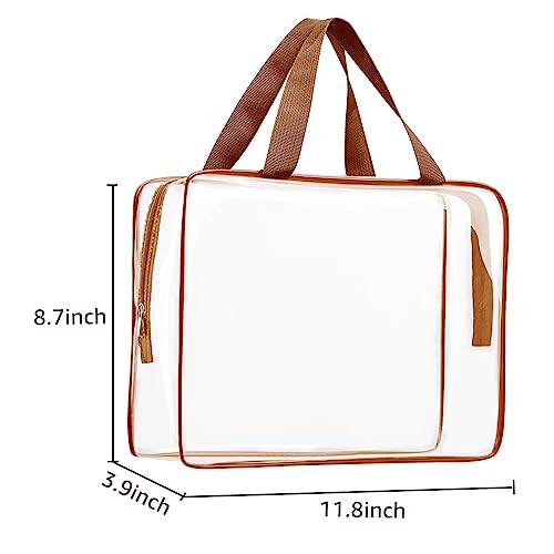 2Pcs Crystal Clear PVC Travel Toiletry Bag Kit for Women Men (2 Count)