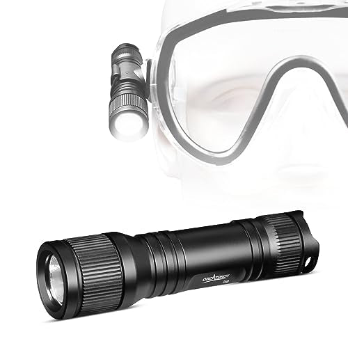 D560 Mini Scuba Dive Light with 360° Rotatable Mask Clip