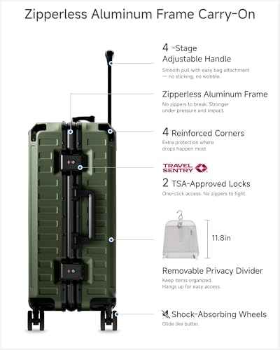 21 Inch Zipperless Carry On Luggage