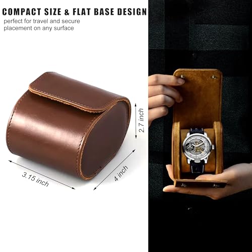 Longjet Watch Roll Travel Case for Men Portable Watches Organizer Box