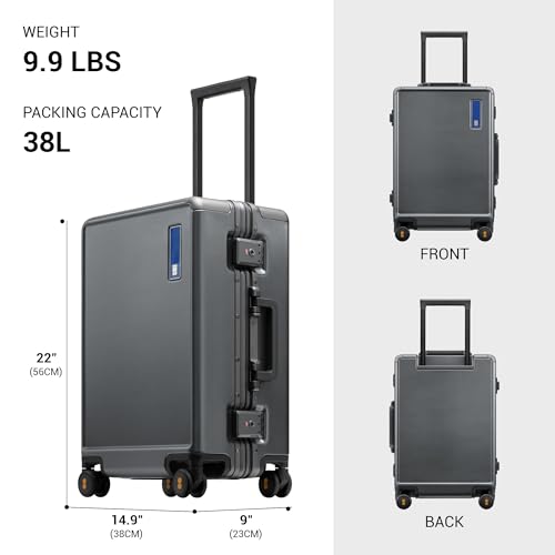 Zipperless Carry On Luggage Airline Approved with Aluminum Frame
