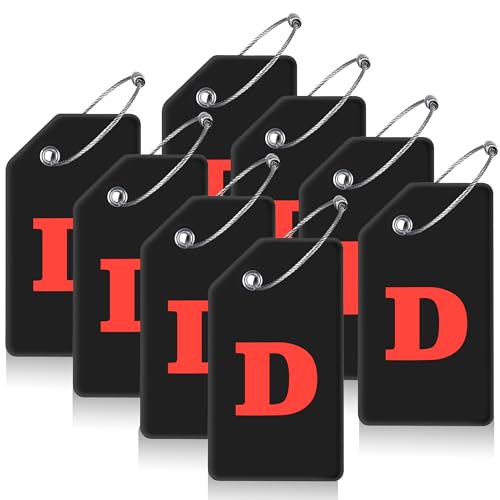 8 Pack Initial Luggage Tags for Suitcases Airplane Travel Essentials (8 Count)