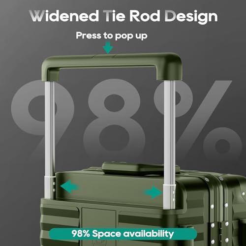 20 Inch Carry on Luggage with Aluminium Frame and Front Pocket