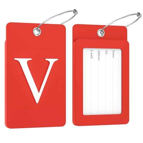 2 Pack Initial Luggage Tags for Suitcases Airplane Travel Essentials (2 Count)