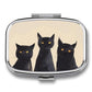 Metal 2 Compartment Pill Organizer Travel Friendly Portable Compact Pill Box Cute Pill Case to Hold Vitamins