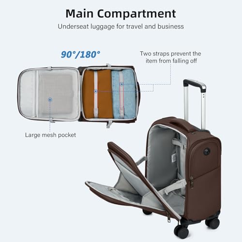 16 Inch Underseat Mini Carry On Luggage with Spinner Wheels