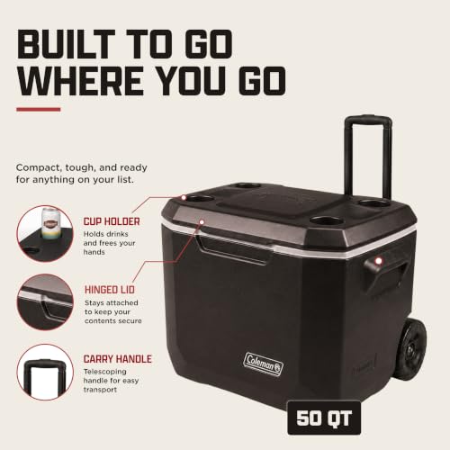 Xtreme 50qt Rolling Cooler with Wheels