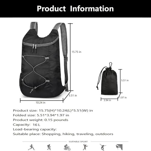 16L Foldable Hiking Backpack