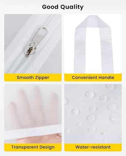 2 Pack Extra Large Transparent Shoe Bags for Travel with Zipper (2 Count)