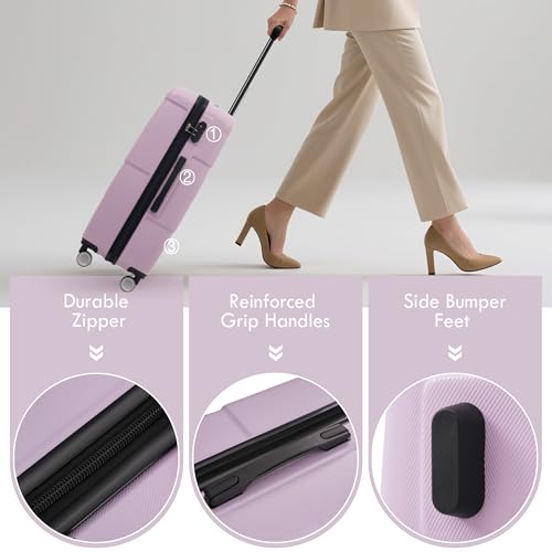 Luggage Sets of 3 Piece Carry on Suitcase Airline Approved (3 Count)
