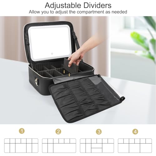 Large Makeup Bag with LED Mirror