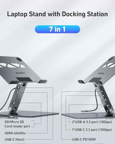 Laptop Stand with USB C 7in1 Docking Station