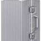 Carry On Luggage PC+ABS Aluminum Frame Zipperless Luggage Hard Shell Suitcase TSA Lock Double Spinner Wheels 20 Inch Silver