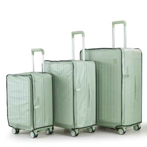4 Piece Expandable Hardshell Pink Luggage Sets with Spinner Wheels