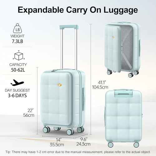 20 Inch Expandable Carry On Luggage Airline Approved