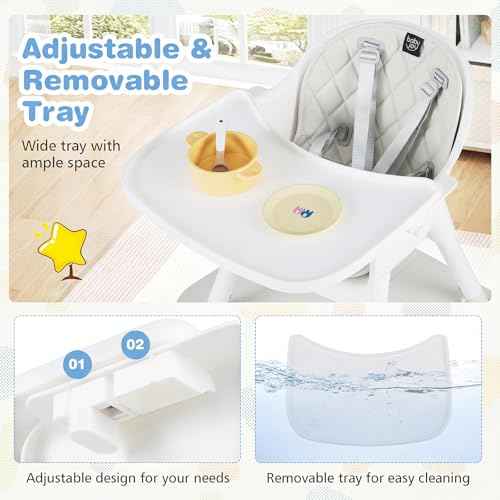 High Chair 5 in 1 Convertible Highchair for Babies & Toddlers
