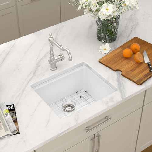 21 In. Matte White Granite Composite Kitchen Sink