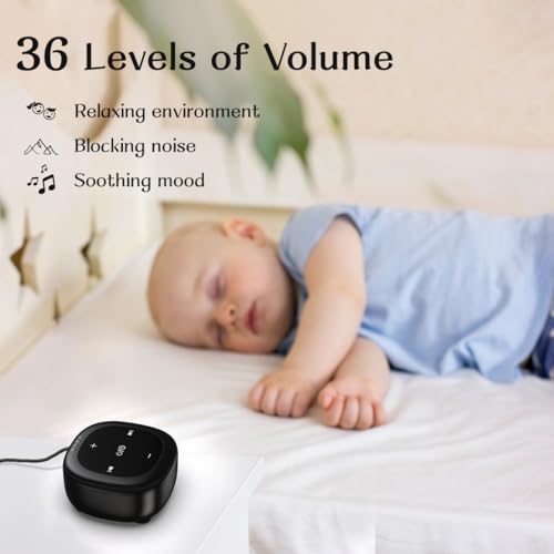 White Noise Sound Machine with 30 Soothing Sounds 36 Adjustable Volume Brown Noise Sound Machines for Sleep Office Privacy Bedroom 4 Timers Memory Function Sleep Sound Machine Baby Adult Elderly Care
