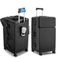 Super Large Aluminum Frame Zipperless Checked Luggage Front Pocket