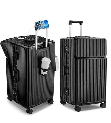 Super Large Aluminum Frame Zipperless Checked Luggage Front Pocket