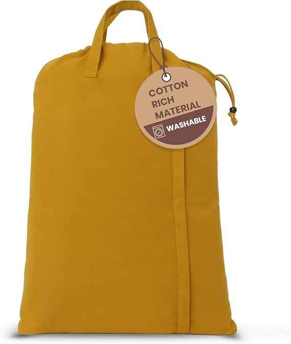 LFH Home Large Premium Cotton Rich Canvas Laundry Bag with Drawstring and Handles Heavy Duty (6 Count)