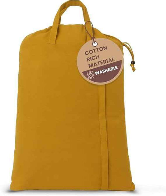 LFH Home Large Premium Cotton Rich Canvas Laundry Bag with Drawstring and Handles Heavy Duty (2 Count)