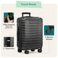 Boren Polycarbonate Hardside Rugged Travel Suitcase Luggage with 8 Spinner Wheels