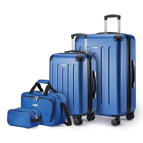 4 Piece Hardside Luggage Set with Multidirectional Spinner Wheels (4 Count)