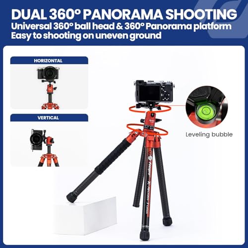 62 Inch Carbon Fiber Tripod for Camera Ultralight Travel Camera Tripod Max Loads Up 22lbs X