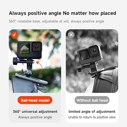 360° Magnetic Backpack Clip Mount for Action Cameras and Phones