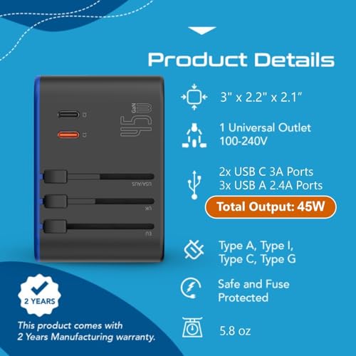 45W Universal Travel Adapter w