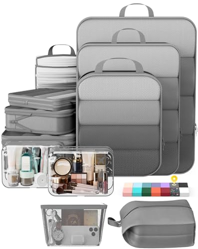 11 Set Compression Packing Cubes Garment Bags for Travel Essentials (11 Count)