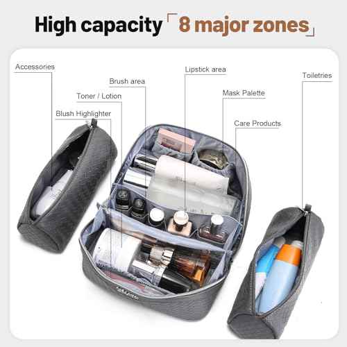 Travel Makeup Bag Cosmetic Bags for Women (3 Count)