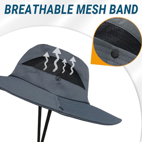Sun Hats for Men Women Wide Brim UPF 50+ UV Hat Brown