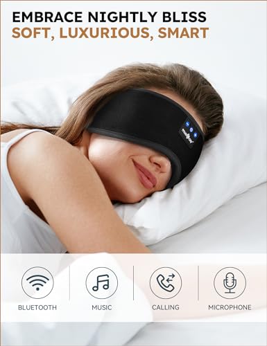Sleep Headphones Bluetooth 5.4 Sleep Eye Mask with HD Speakers