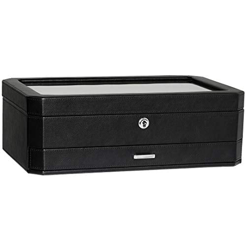 12 Slot Leather Watch Box with Valet Drawer