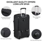 Expandable Carry On Luggage Suitcases with Wheels Foldable Duffle Bag for Travel Carry On suitcase Weekend Bag for Women Men（Black）