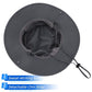 Men's Cowboy Sun Hat Wide Brim Fishing Hiking Camping Gardening Hat UV Protection Outdoor Summer Sun Hat Dark Grey