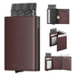 Pop up Card Wallet Minimalist Cash Wallets RFID Blocking Leather Smart Credit Card Holder with ID window for Men